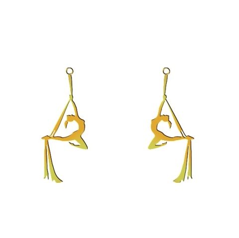 Kolczyki Aerial Silks 001 pozłacana